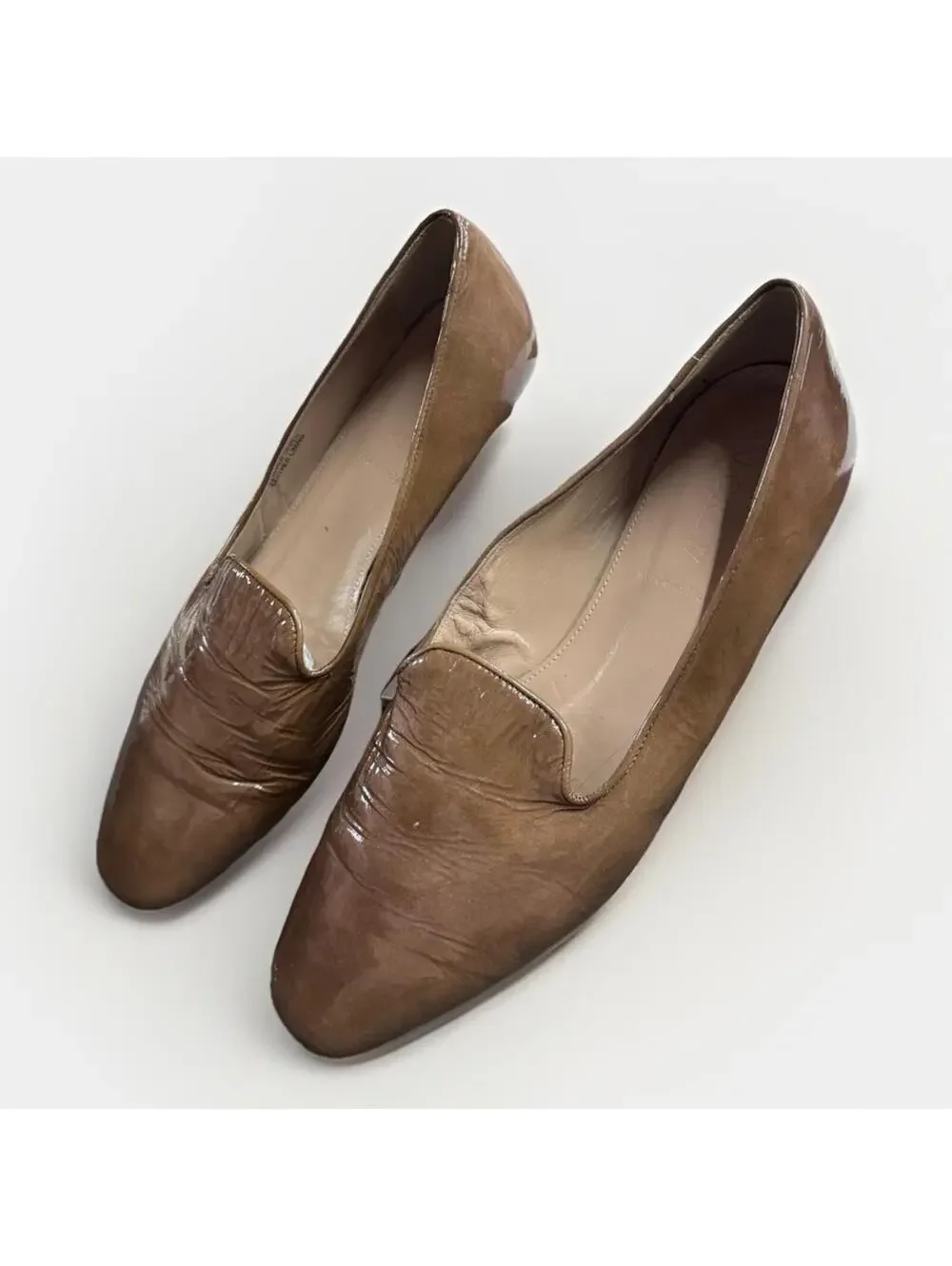 (RC) J. Crew Darby Patent Leather Loafers Cognac Brown 10 M Italy Flats EUC